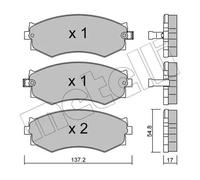 Plaquettes de frein 22-0190-1 METELLI pour NISSAN PRAIRIE PRO