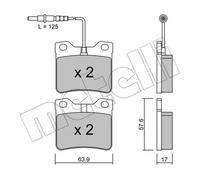 Plaquettes de frein 22-0192-0 METELLI pour MERCEDES-BENZ PEUGEOT