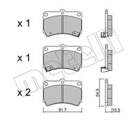 Plaquettes de frein 22-0196-0 METELLI pour KIA MAZDA