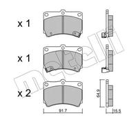 Plaquettes de frein 22-0196-0 METELLI pour KIA MAZDA