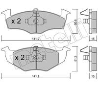 metelligroup 22-0206-2 Plaquettes de Frein, Made in Italy, Pièce de Rechange pour Voiture, Certifiés ECE R90, Sans Cuivre