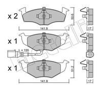 Plaquettes de frein 22-0206-3 METELLI pour VW SEAT SKODA
