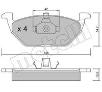 Plaquettes de frein 22-0211-0 METELLI pour SEAT SKODA VW