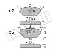 Plaquettes de frein 22-0211-1 METELLI pour SEAT SKODA VW AUDI