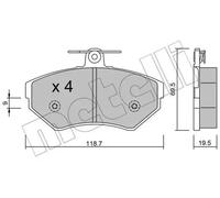 Plaquettes de frein 22-0215-0 METELLI pour VW AUDI SEAT