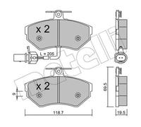 Plaquettes de frein 22-0215-2 METELLI pour AUDI VW SEAT