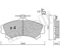 Plaquettes de frein 22-0216-0 METELLI pour MITSUBISHI VOLVO