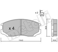 Plaquettes de frein 22-0221-1 METELLI pour MITSUBISHI COLT V LANCER VI