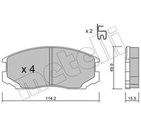 Plaquettes de frein 22-0221-1 METELLI pour MITSUBISHI COLT V LANCER VI
