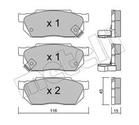 Plaquettes de frein 22-0247-1 METELLI pour HONDA CIVIC V Hatchback CRX I