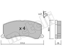 Kit de plaquettes de frein, frein à disque METELLI 22-0248-0