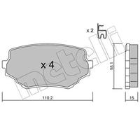 Plaquettes de frein 22-0249-0 METELLI pour SUZUKI GRAND VITARA I VITARA Cabrio