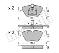Plaquettes de frein 22-0252-0 METELLI pour MERCEDES-BENZ CHRYSLER