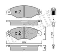 Plaquettes de frein 22-0253-1 METELLI pour NISSAN RENAULT