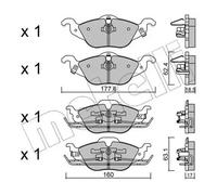 Plaquettes de frein 22-0257-0 METELLI pour OPEL ASTRA G Break ASTRA G Coupé