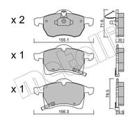Plaquettes de frein 22-0258-0 METELLI pour OPEL ASTRA G Break ZAFIRA A Monospace