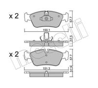 Plaquettes de frein 22-0260-0 METELLI pour BMW 3 3 Coupé 3 Décapotable 3 Touring
