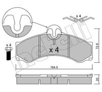 Plaquettes de frein 22-0262-0 METELLI pour VW MERCEDES-BENZ