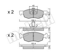 Plaquettes de frein 22-0274-2 METELLI pour FIAT DOBLO Monospace
