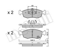 Plaquettes de frein 22-0274-5 METELLI pour FIAT LANCIA