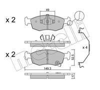 Kit de plaquettes de frein, frein à disque METELLI 22-0274-6