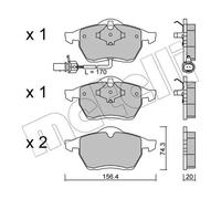 Plaquettes de frein 22-0279-1 METELLI pour SEAT VW FORD