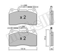 Plaquettes de frein 22-0288-2 METELLI pour PEUGEOT 607