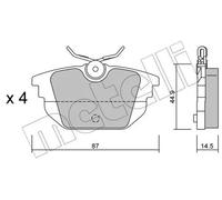 Kit De Plaquettes De Frein Frein À Disque Metelli 22-0299-0 pour Alfa Romeo Fiat