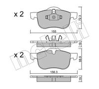 Plaquettes de frein 22-0309-0 METELLI pour VOLVO S60 I S80 I V70 II