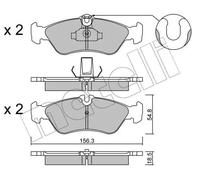 Plaquettes de frein 22-0311-0 METELLI pour MERCEDES-BENZ VW PUCH