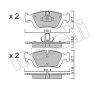 Plaquettes de frein 22-0312-0 METELLI pour BMW 3 Coupé 3 Décapotable 3 3 Compact