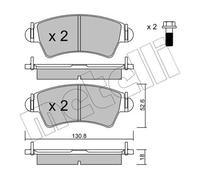 Plaquettes de frein 22-0313-1 METELLI pour PEUGEOT 206 CC 206 SW