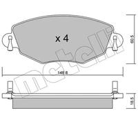 Plaquettes de frein 22-0318-0 METELLI pour FORD JAGUAR