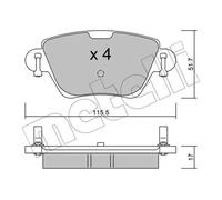 Plaquettes de frein 22-0319-0 METELLI pour RENAULT FORD JAGUAR