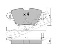 Plaquettes de frein 22-0319-0 METELLI pour RENAULT FORD JAGUAR
