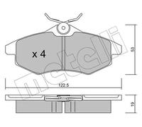 Plaquettes de frein 22-0328-0 METELLI pour CITROËN C3 I C2 C3 II C2 ENTERPRISE
