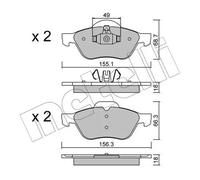 Plaquettes de frein 22-0335-1 METELLI pour RENAULT MEGANE II SCÉNIC II CLIO III