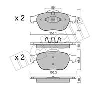 Plaquettes de frein 22-0336-1 METELLI pour RENAULT ESPACE IV LAGUNA II VEL SATIS