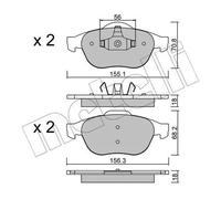 Plaquettes de frein 22-0336-1 METELLI pour RENAULT ESPACE IV LAGUNA II VEL SATIS