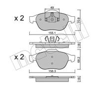Plaquettes de frein 22-0336-2 METELLI pour RENAULT SCÉNIC II GRAND SCÉNIC II