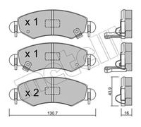 Plaquettes de frein 22-0339-1 METELLI pour OPEL SUZUKI SUBARU
