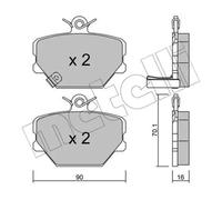 Plaquettes de frein 22-0341-0 METELLI pour SMART FORTWO Cabrio CITY-COUPE CABRIO