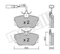 Plaquettes de frein 22-0346-2 METELLI pour SEAT VW FORD