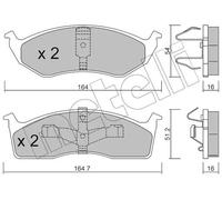 Plaquettes de frein 22-0356-1 METELLI pour CHRYSLER DODGE