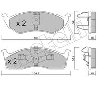 Plaquettes de frein 22-0356-1 METELLI pour CHRYSLER DODGE