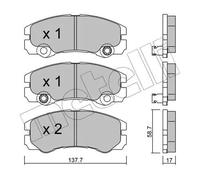 Plaquettes de frein 22-0357-1 METELLI pour OPEL ISUZU