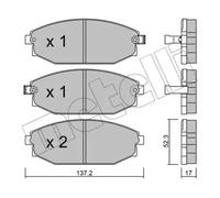 Plaquettes de frein 22-0363-0 METELLI pour HYUNDAI GALLOPER II