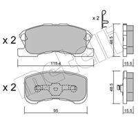 Plaquettes de frein 22-0381-0 METELLI pour DAIHATSU SIRION YRV