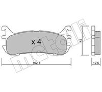 Plaquettes de frein 22-0393-0 METELLI pour MAZDA 323 F V MX-5 II 323 C V 323 S V