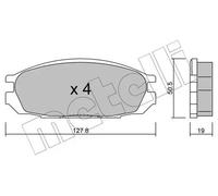 Plaquettes de frein 22-0409-0 METELLI pour NISSAN PATROL GR IV